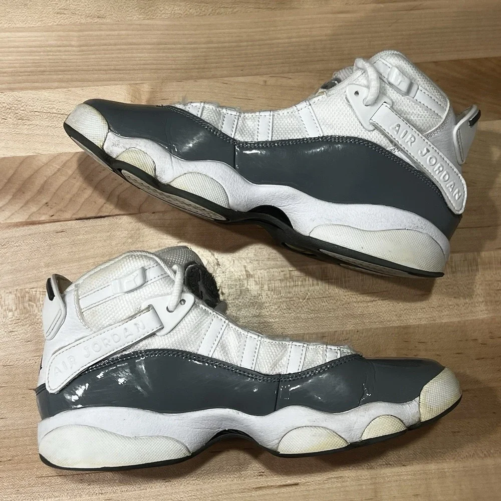 Jordan 6 Rings White‎ Cool Grey High Top Retro Sneaker, Youth Size 5.5